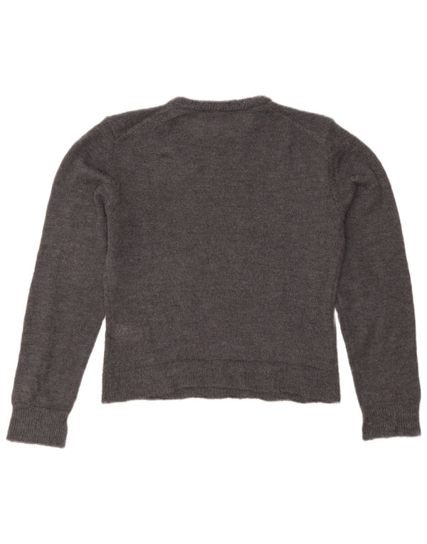 Maglione corto girocollo da donna Zara UK 12 Poliestere grigio medio