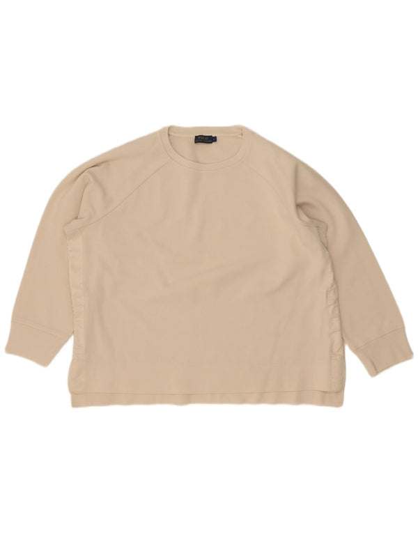 Polo Ralph Lauren Felpa oversize da donna Maglione UK 16 Large Beige