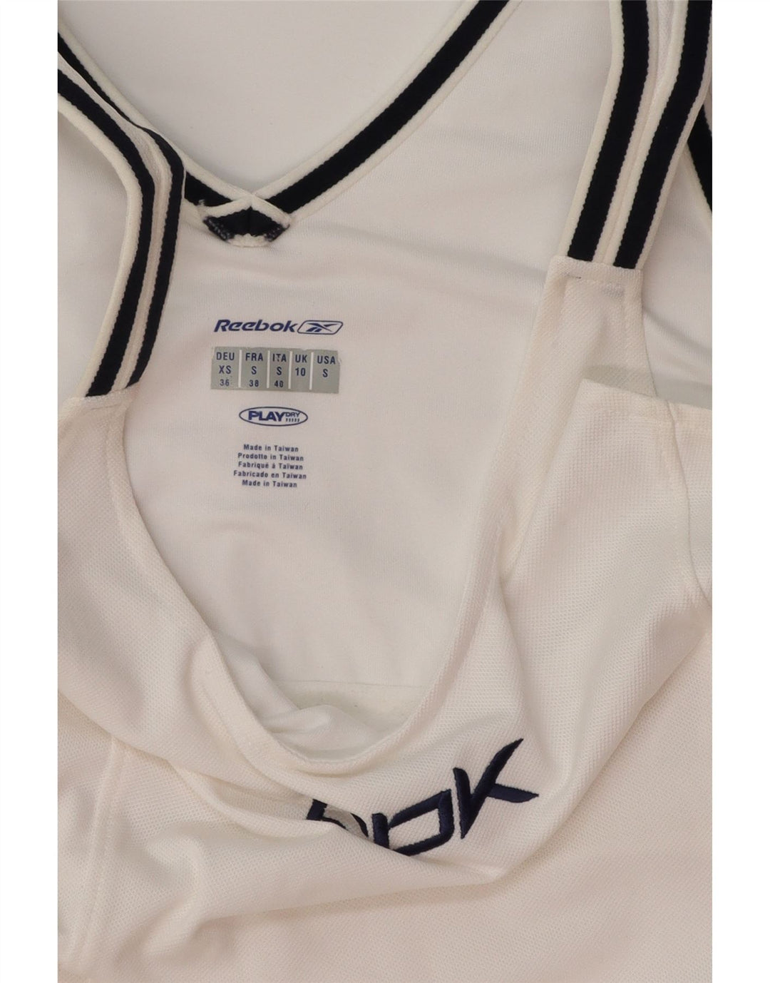 Abito da tennis grafico REEBOK da donna UK 10 piccolo bianco