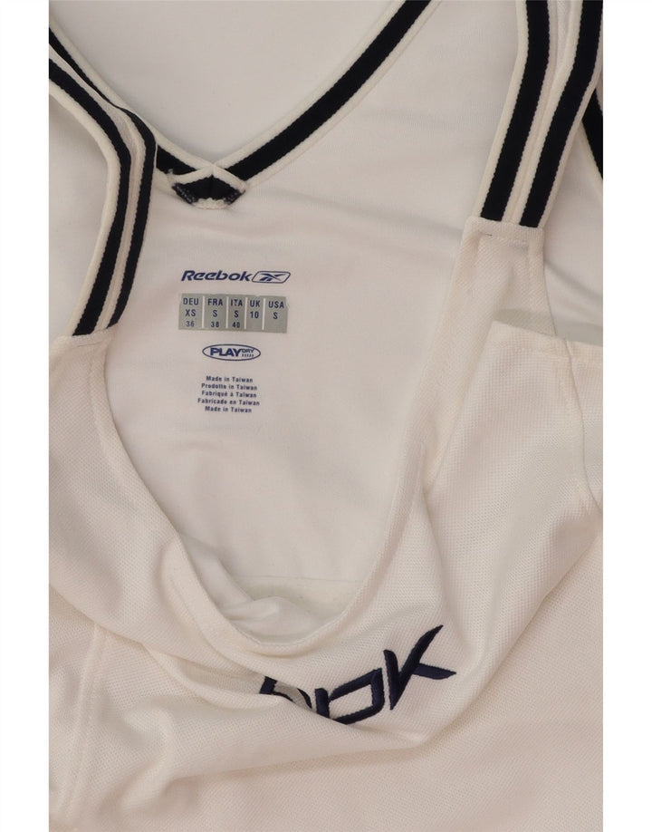 Abito da tennis grafico REEBOK da donna UK 10 piccolo bianco