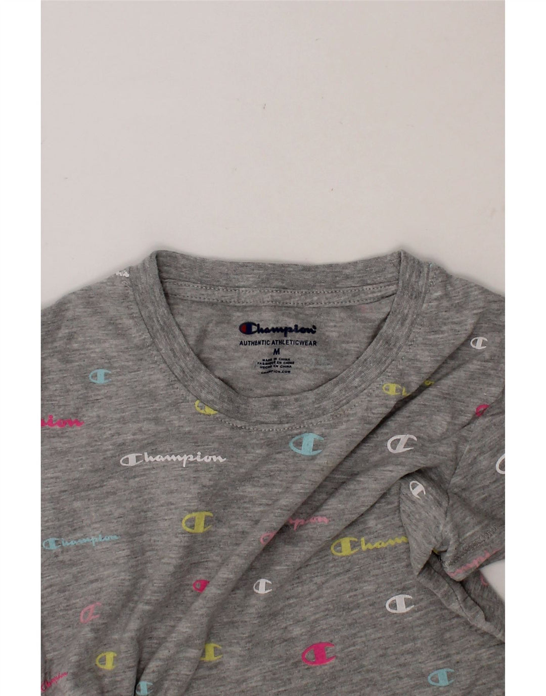 CHAMPION Girls Graphic T-Shirt Top 9-10 Years Medium Grey Vintage Champion and Second-Hand Champion from Messina Hembry 