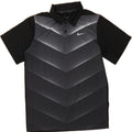NIKE Womens Polo Shirt UK 12 Medium Black Pinstripe Polyester Vintage Nike and Second-Hand Nike from Messina Hembry 