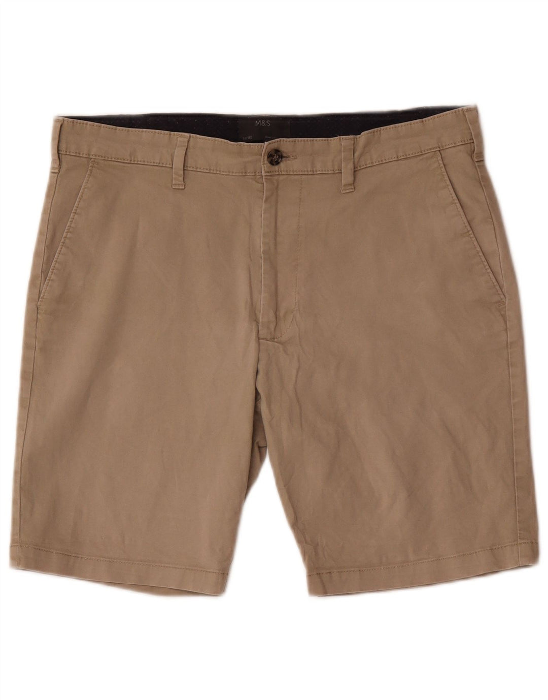 Pantaloncini chino da uomo Marks & Spencer W34 grandi in cotone marrone