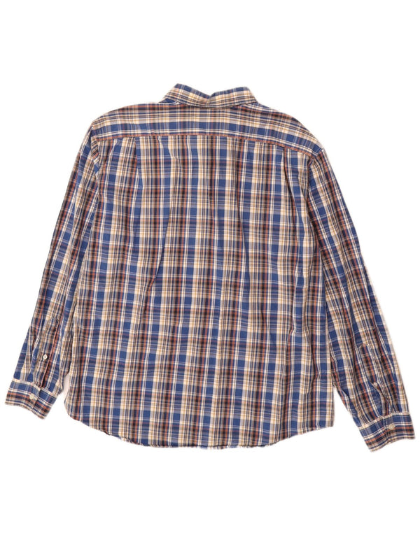 Camicia da uomo Classic Fit di Eddie Bauer, cotone a quadri blu di grandi dimensioni