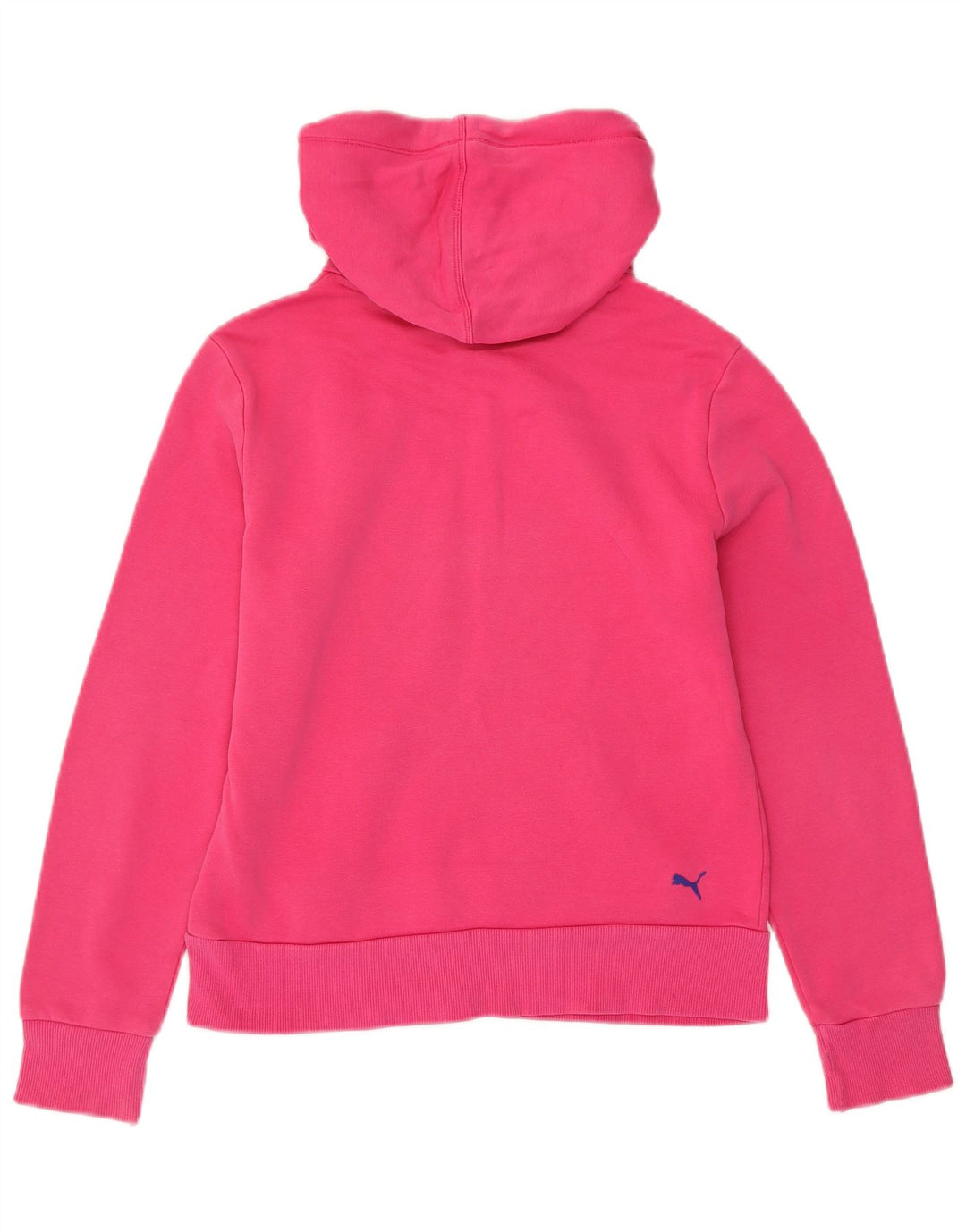 PUMA Felpa con cappuccio grafica da donna UK 12 Cotone rosa medio