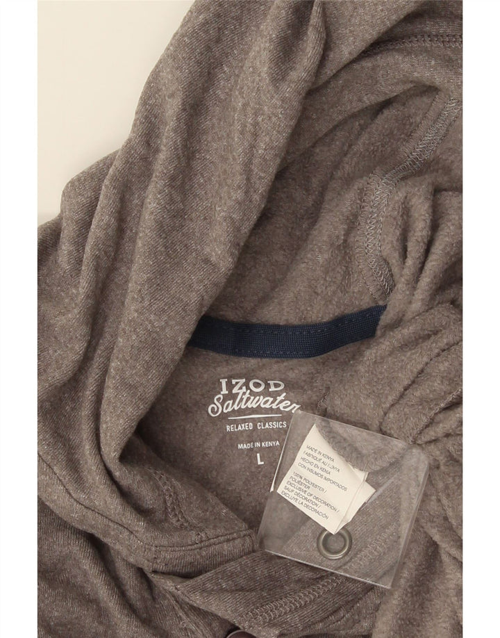 Maglione con cappuccio da uomo IZOD Salt Water, grande poliestere grigio