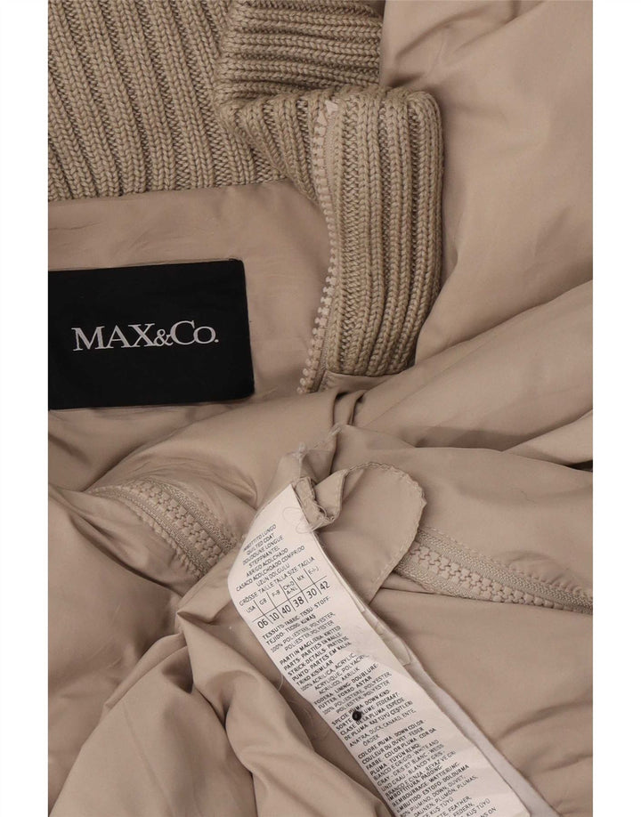 Max & Co. Giacca imbottita da donna UK 10 Small Beige Poliestere