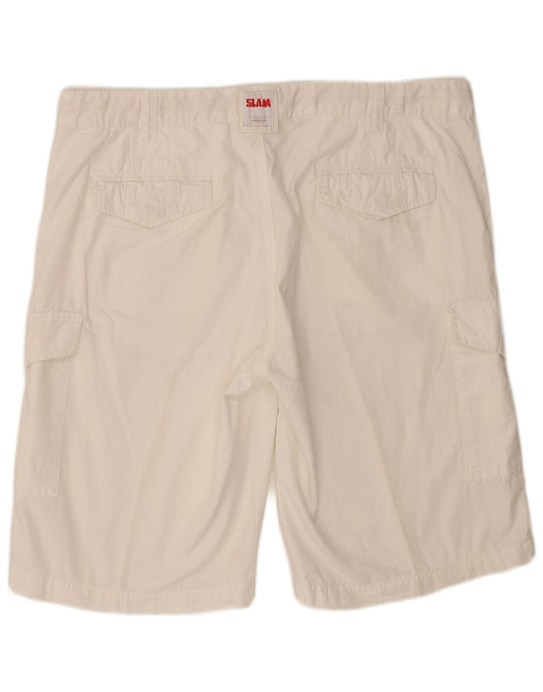 Pantaloncini cargo da uomo Slam W38 XL in cotone bianco