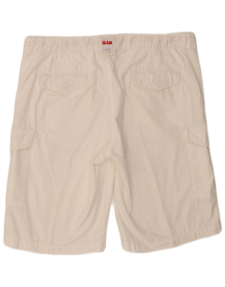 Pantaloncini cargo da uomo Slam W38 XL in cotone bianco