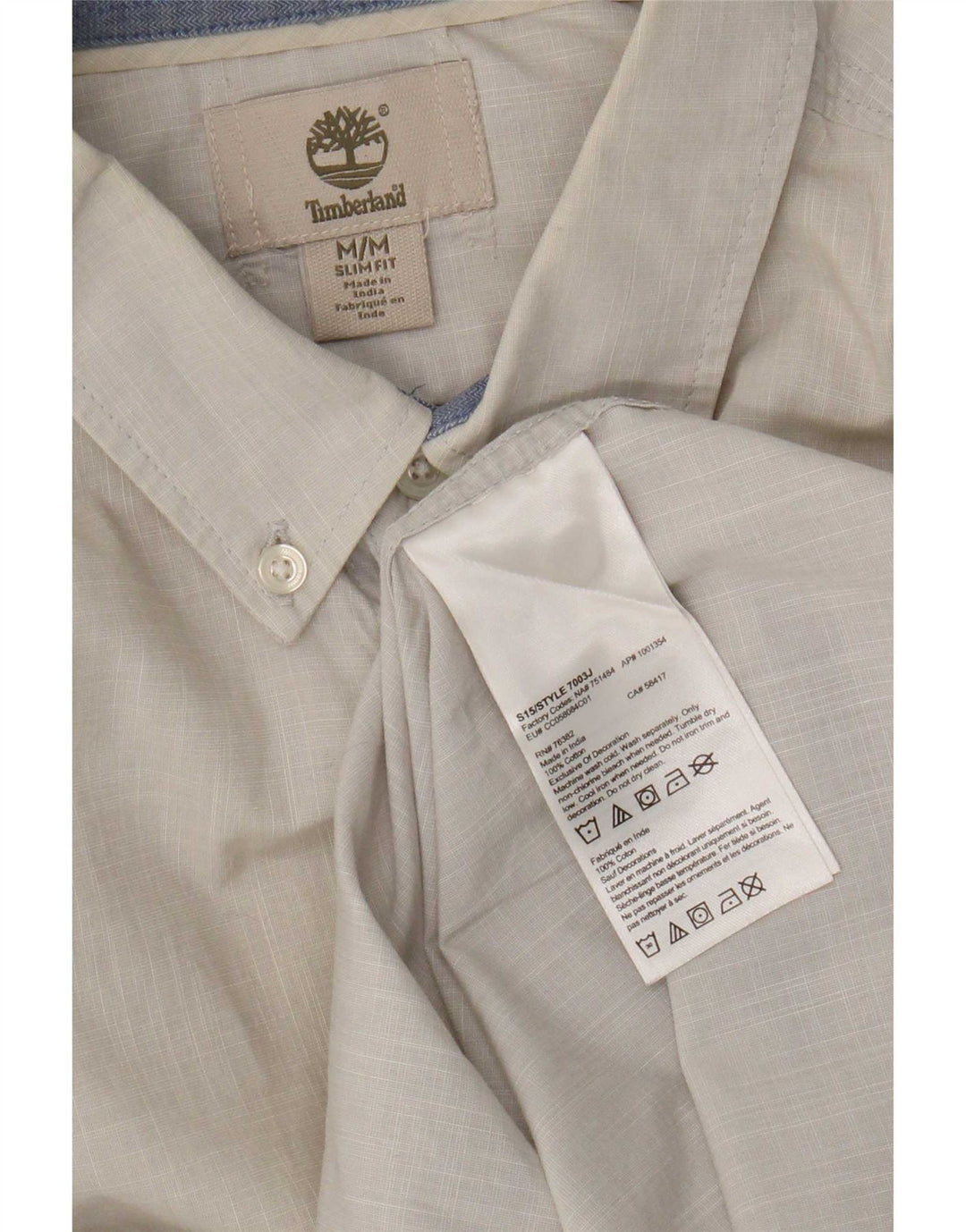 Camicia Timberland da uomo slim fit in cotone grigio medio
