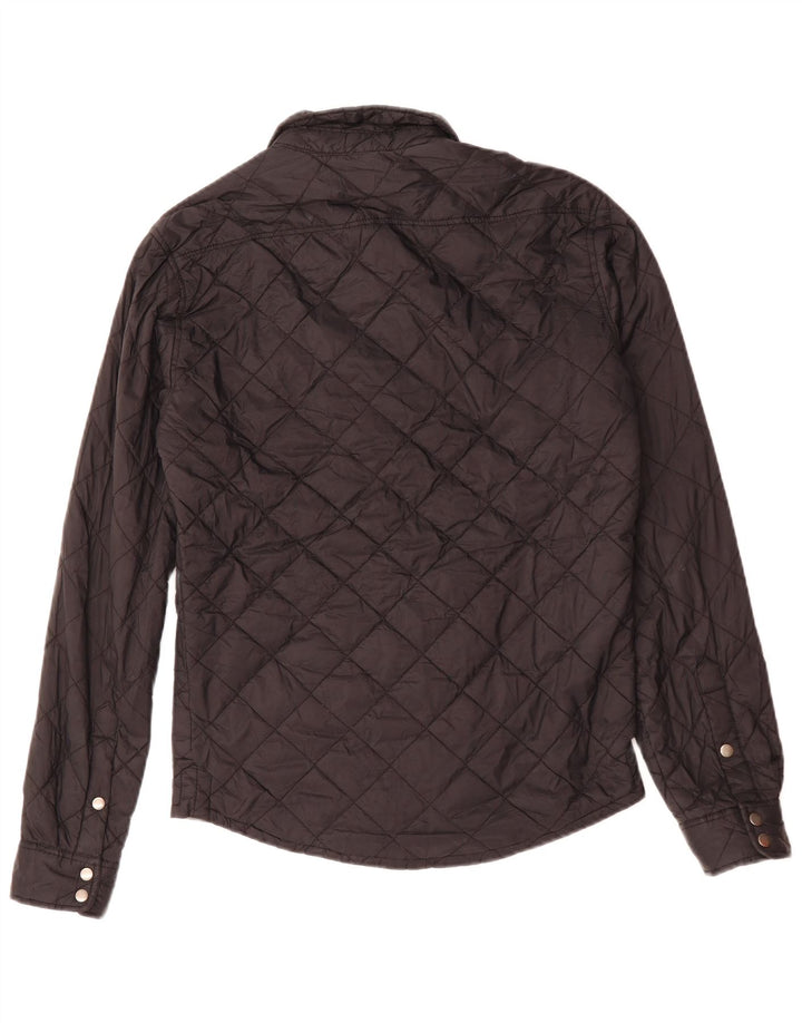 Camicia trapuntata da uomo slim fit ZARA in poliestere nero medio