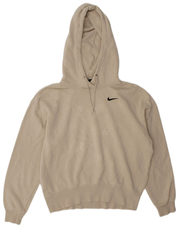 Felpa con cappuccio oversize da donna Nike UK 6 XS cotone beige