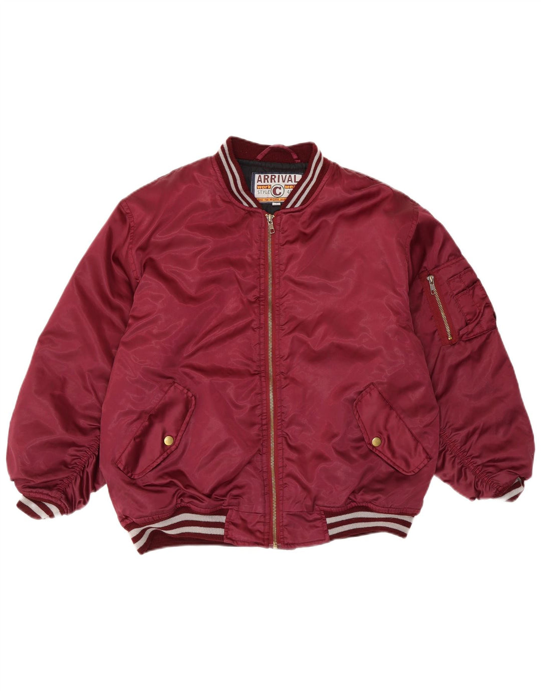 Giubbotto bomber VINTAGE da ragazzo 13-14 anni in nylon bordeaux