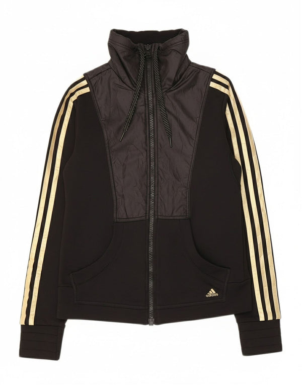 Giacca da tuta da donna Adidas Climalite UK 12 medio poliestere nero