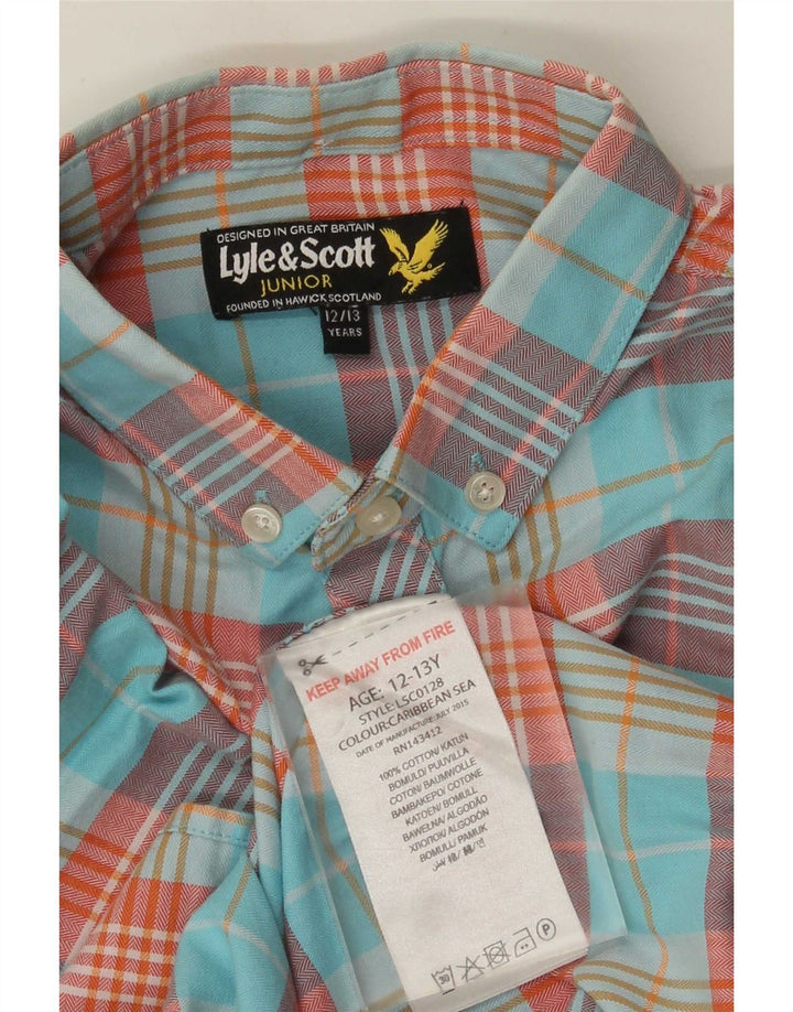 Lyle & Scott Camicia a maniche corte da bambino 12-13 anni in cotone a quadri multicolore