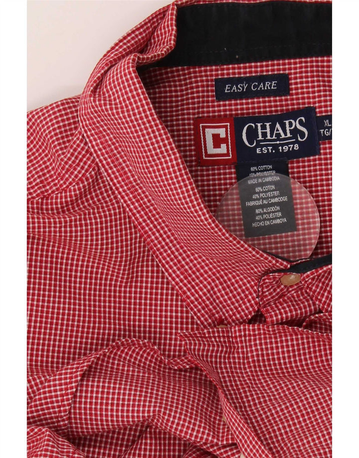 Camicia a maniche corte da uomo Chaps XL in cotone a quadretti rosso