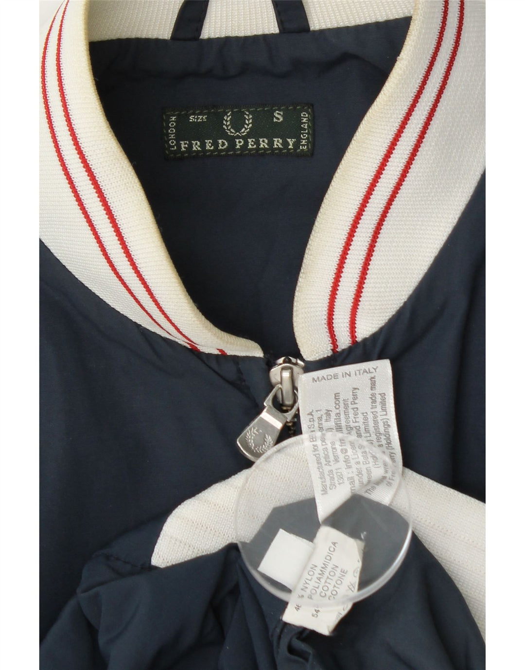 Giacca bomber da donna Fred Perry UK 10 Small Nylon color block blu navy