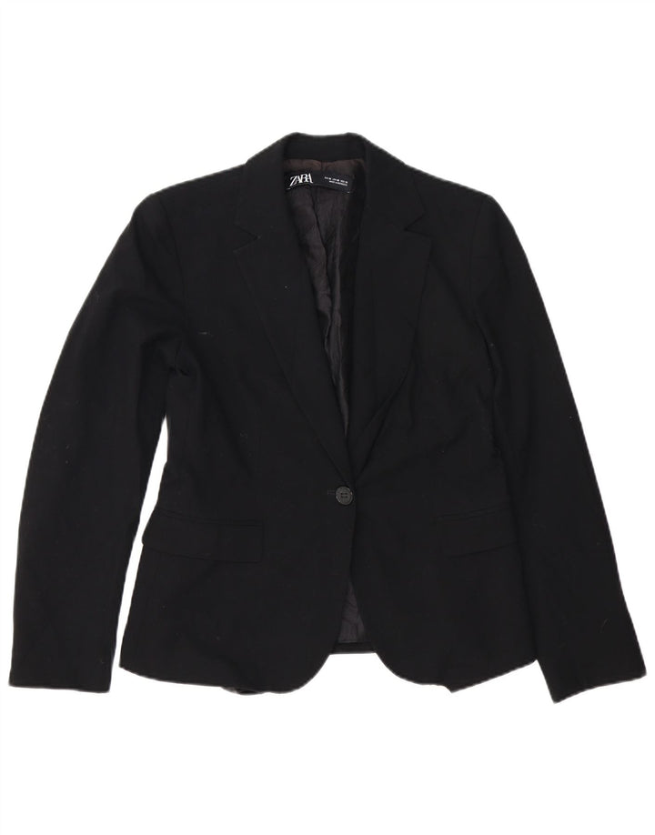 Giacca blazer oversize a 1 bottone da donna Zara EU 38 piccola in poliestere nero