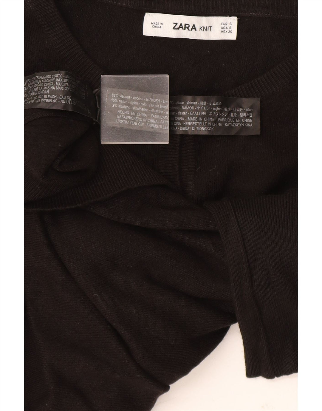 Maglione cardigan da donna Zara UK 10 piccolo in viscosa nera