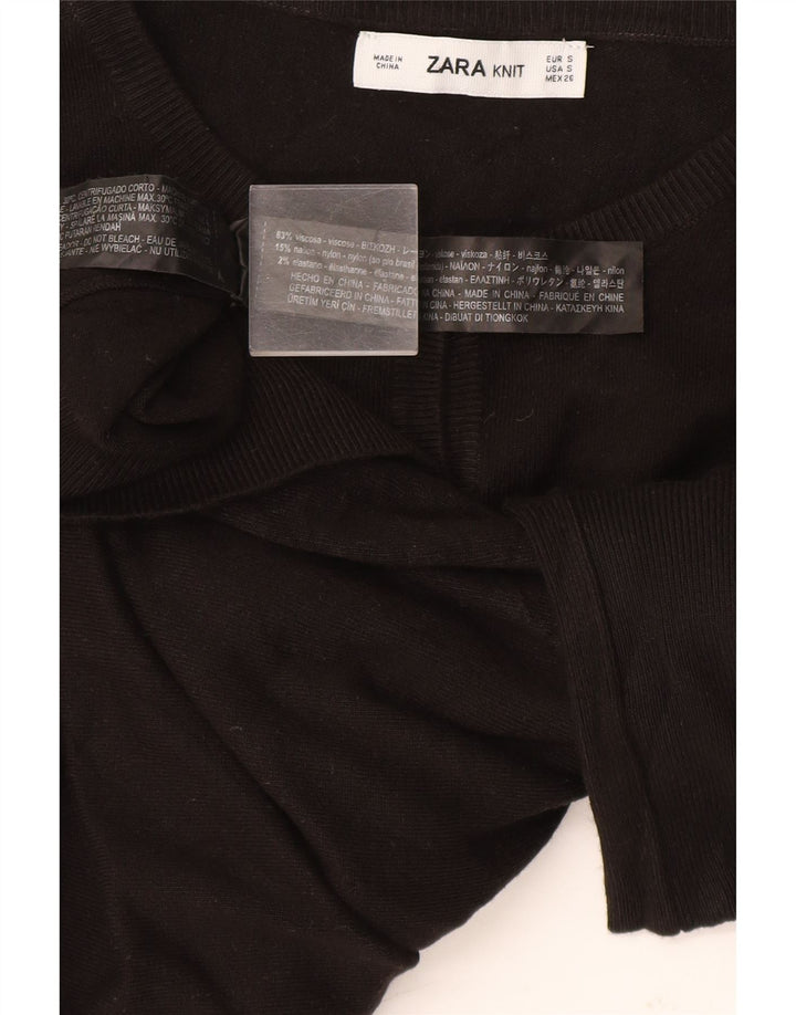 Maglione cardigan da donna Zara UK 10 piccolo in viscosa nera