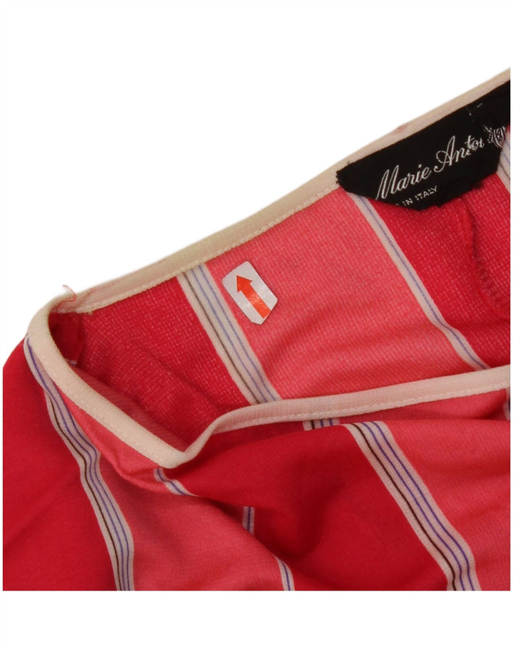 Camicetta a pipistrello da donna VINTAGE Top IT 44 Acrilico a righe rosse medie