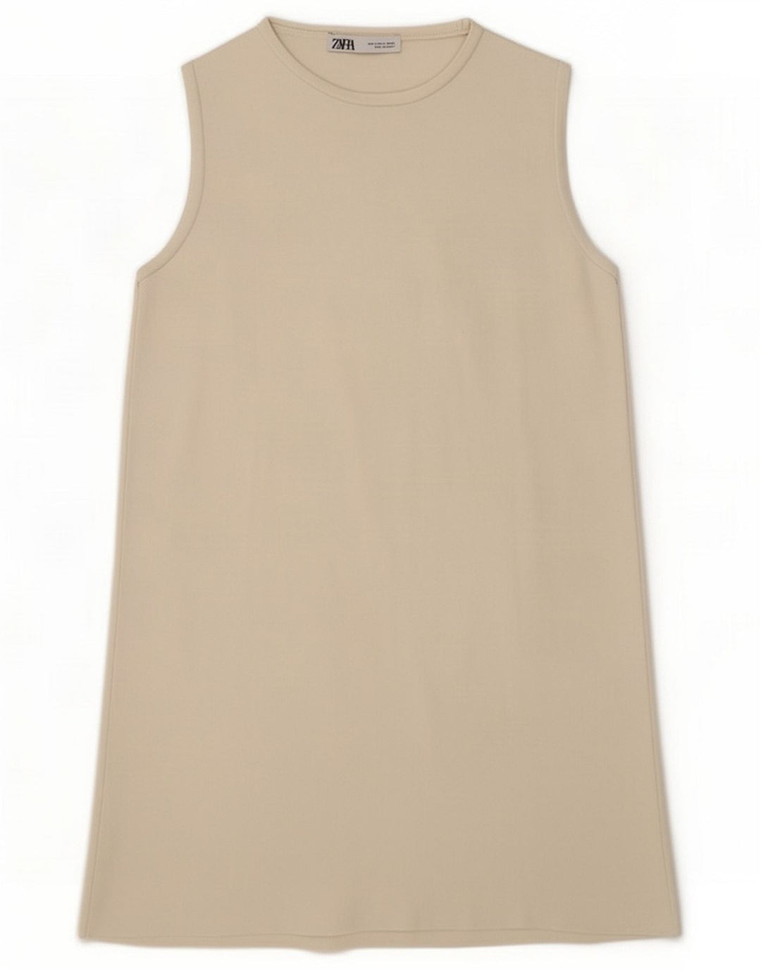 Vestito a trapezio senza maniche da donna Zara UK 10 piccolo bianco in poliammide