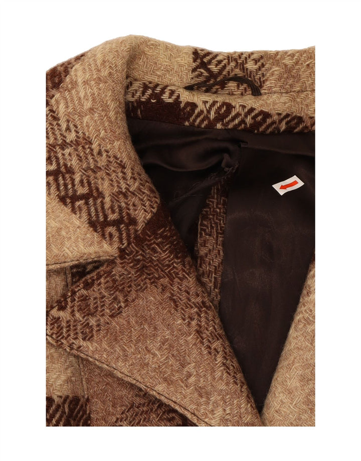 VINTAGE Womens Overcoat UK 8 Small Brown Check Vintage Vintage and Second-Hand Vintage from Messina Hembry 