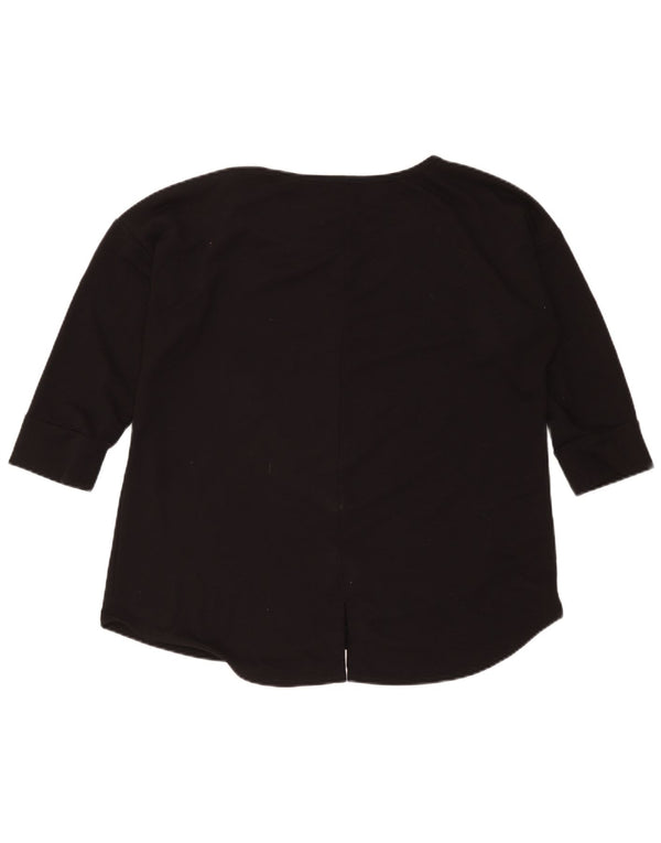 Top da donna St John's Bay manica 3/4 UK 18 XL poliestere nero