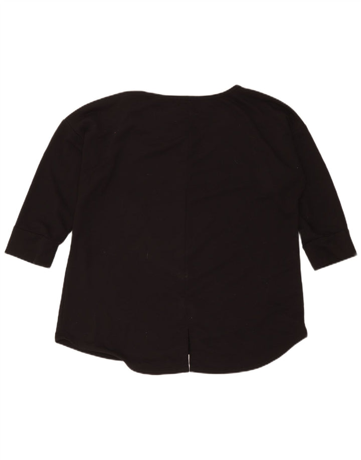 Top da donna St John's Bay manica 3/4 UK 18 XL poliestere nero