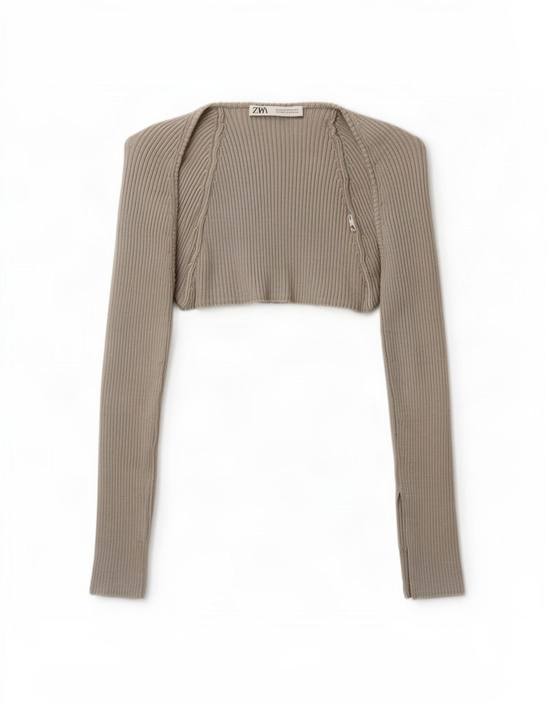 Top Bolero aperto corto da donna Zara UK 12 Grigio medio