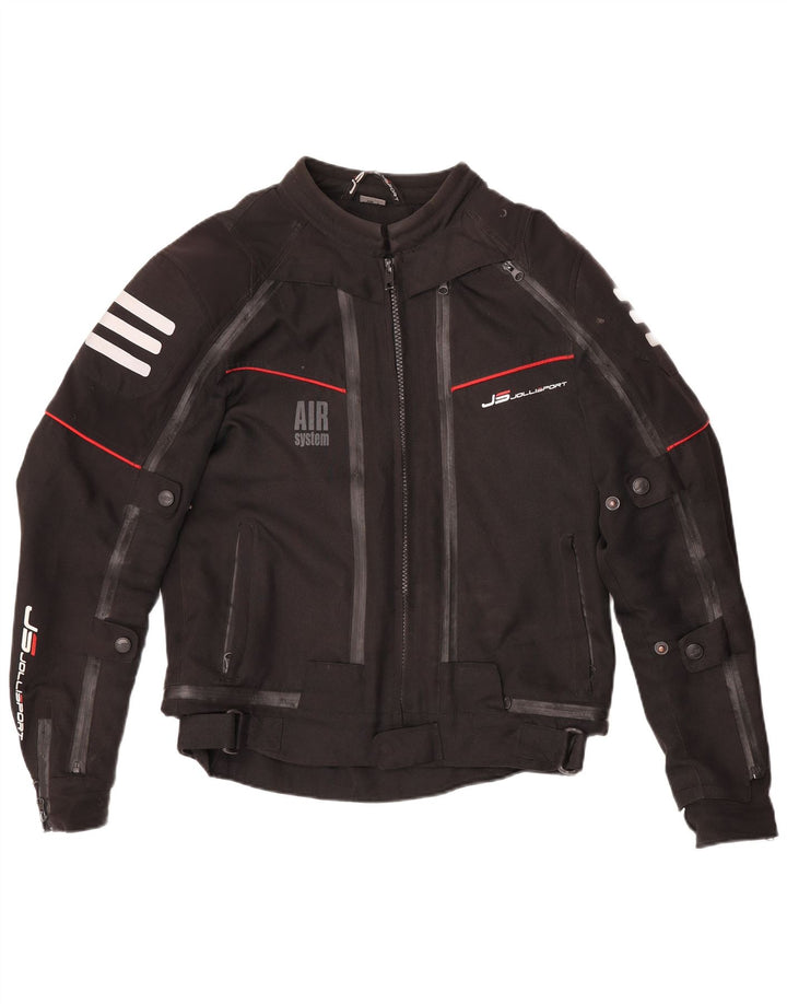 Giacca da motociclista da donna Jollisport UK 16 grande poliestere nero