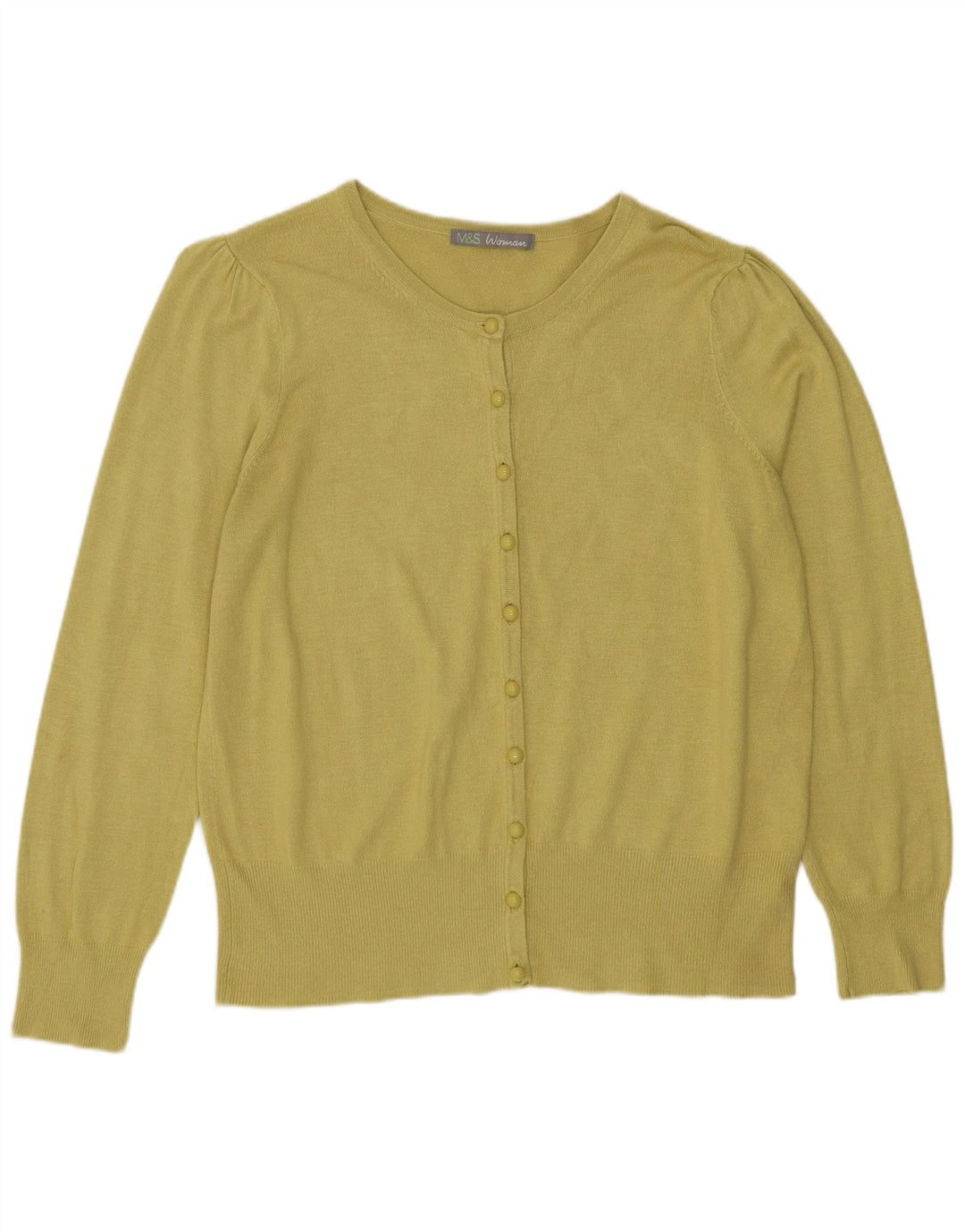 Maglione cardigan da donna Marks & Spencer UK 14 verde medio