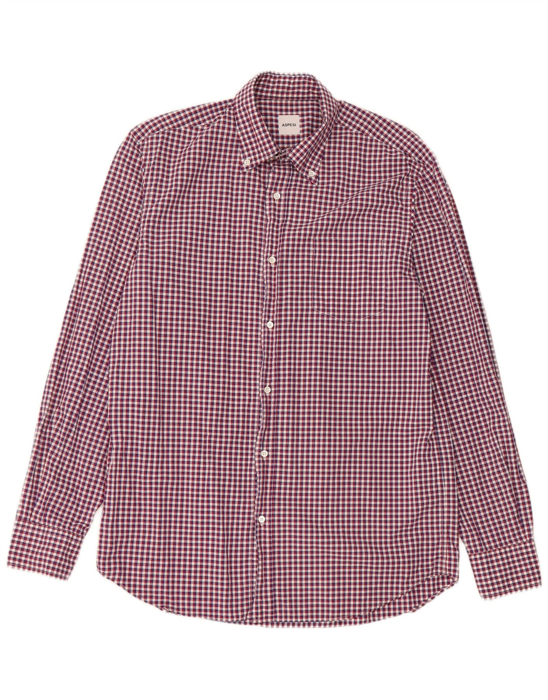 Camicia da uomo Aspesi taglia 41 16 grande cotone a quadretti rossi