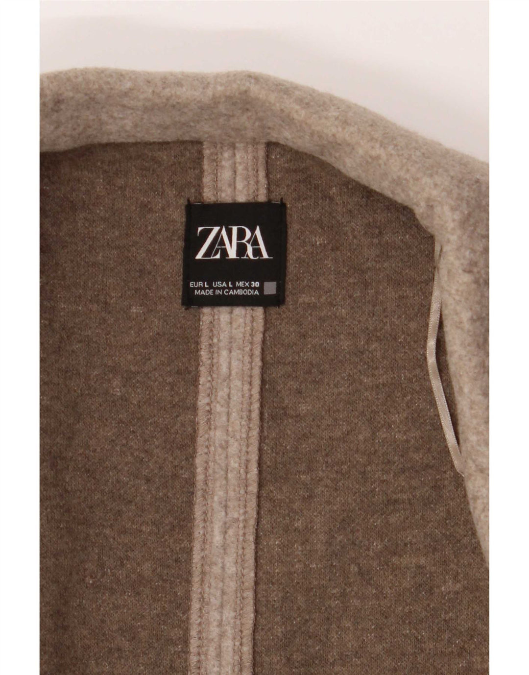 Cappotto Zara da donna UK 16 grande poliestere marrone