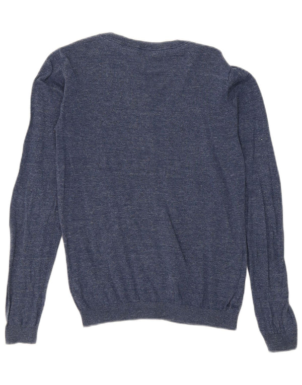 Maglione cardigan da donna Fat Face UK 8 Piccolo cotone screziato blu navy