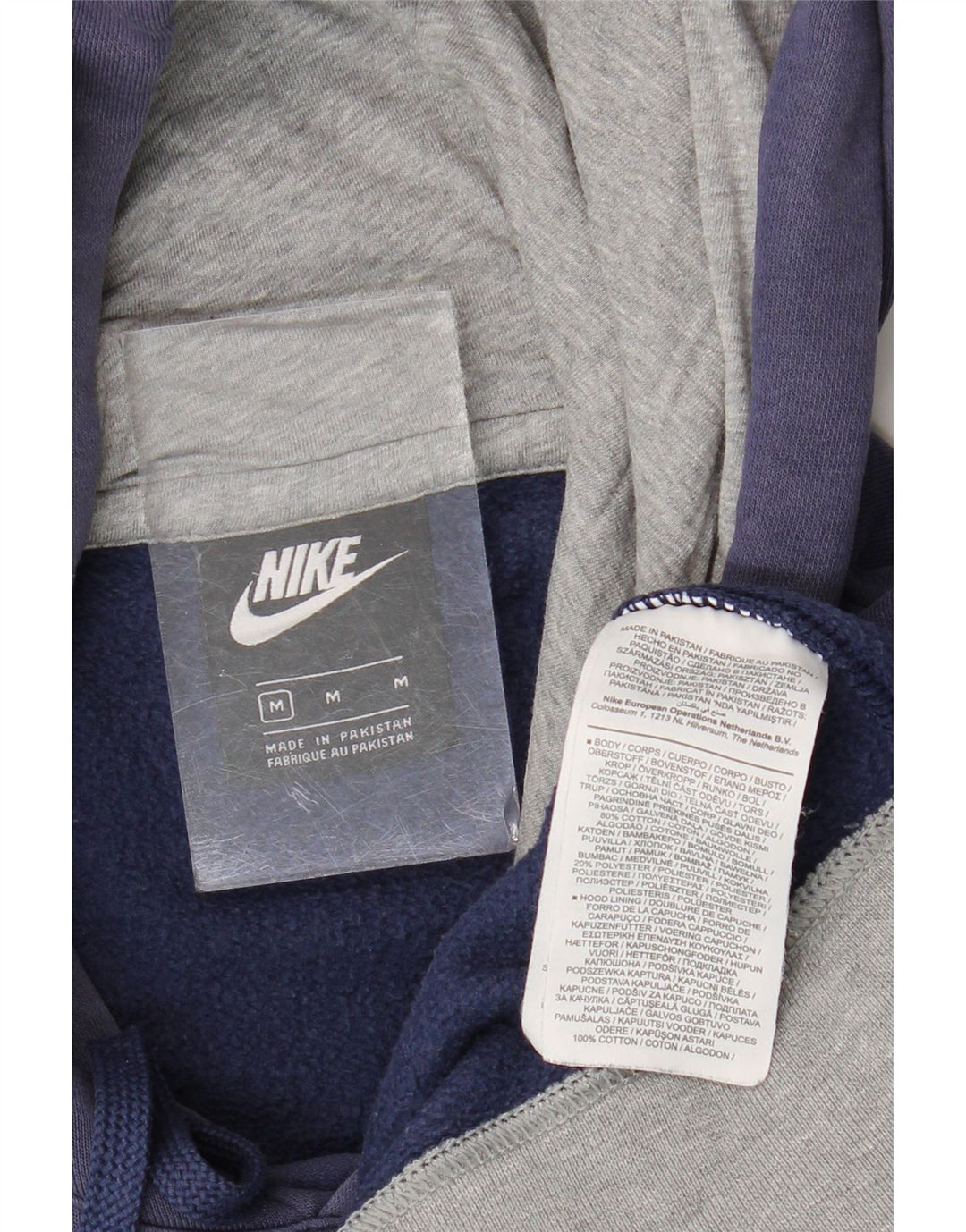 Felpa con cappuccio grafica Nike da uomo in cotone medio blu navy