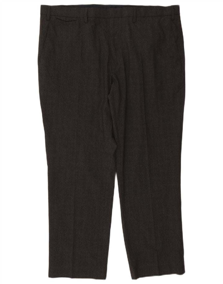 MARKS & SPENCER Pantaloni chino vestibilità regolare da uomo W40 L28 Poliestere grigio