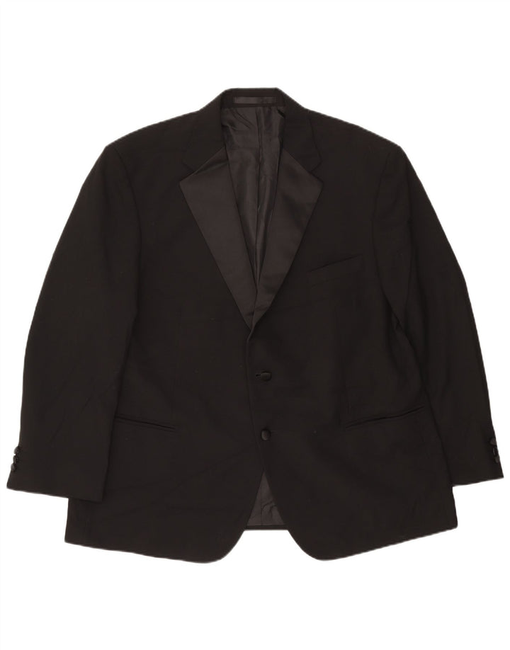Giacca blazer corta da uomo Marks & Spencer a 2 bottoni UK 40 grande nera