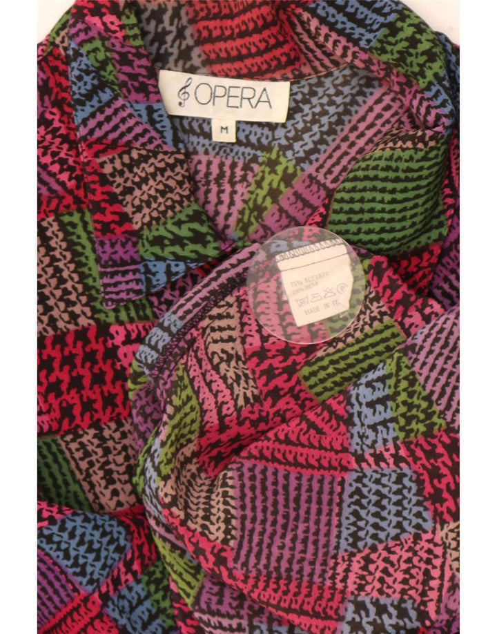 Camicetta da donna Opera UK 14 Acetato geometrico multicolore medio