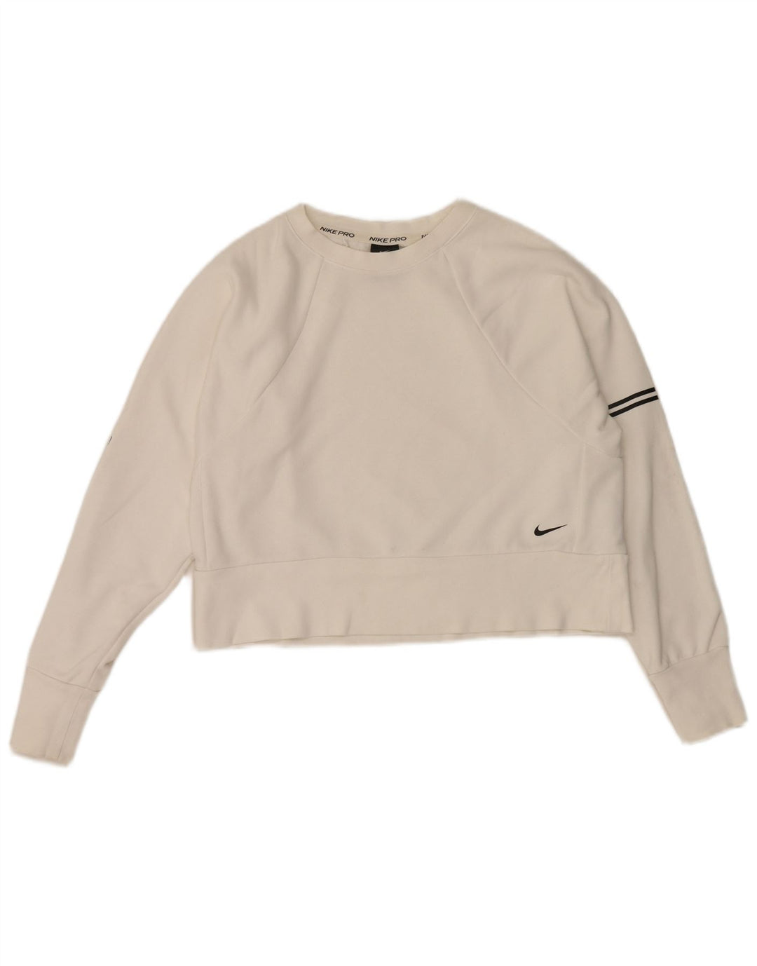 Felpa grafica Nike Dri Fit da donna UK 10 piccola a righe bianche