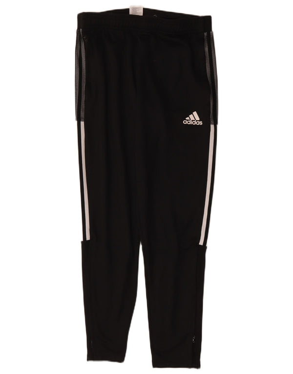 Pantaloni da tuta da uomo Adidas medi neri in poliestere sportivo