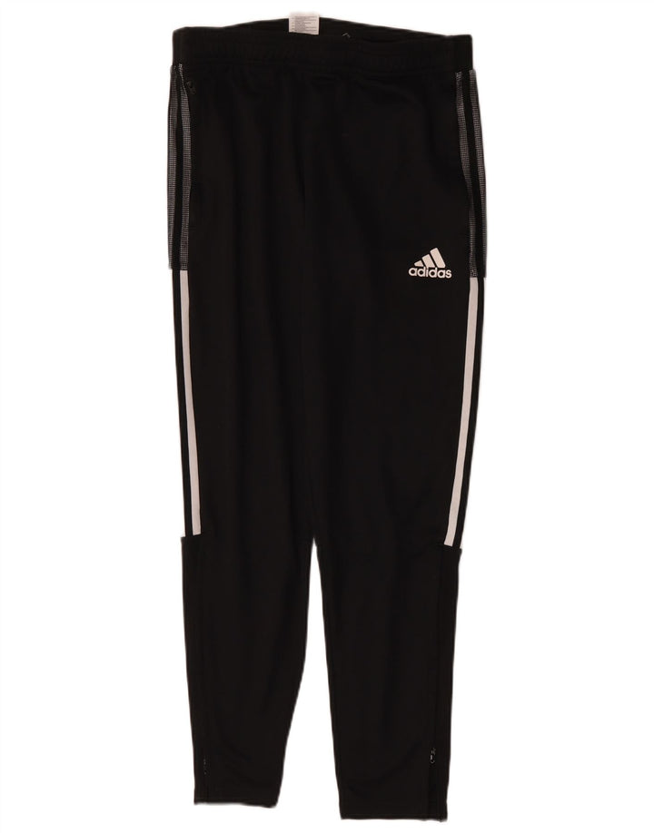 Pantaloni da tuta da uomo Adidas medi neri in poliestere sportivo