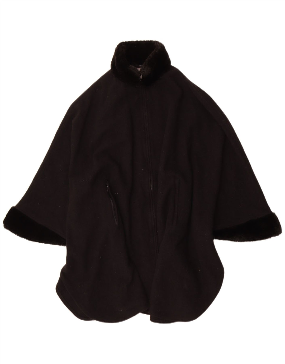 Cappotto poncho vintage da donna, taglia unica, nero