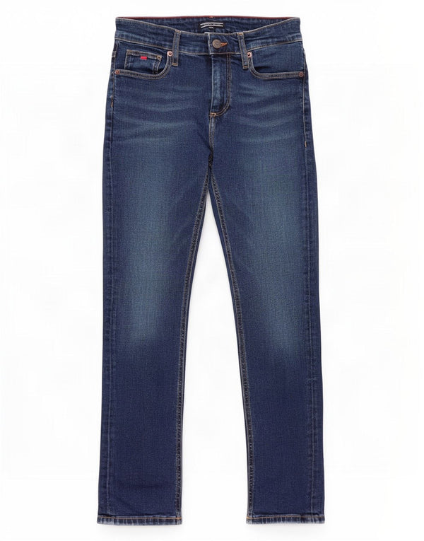 Tommy Hilfiger Ragazzi Slim Jeans 11-12 anni W26 L26 Blu Cotone