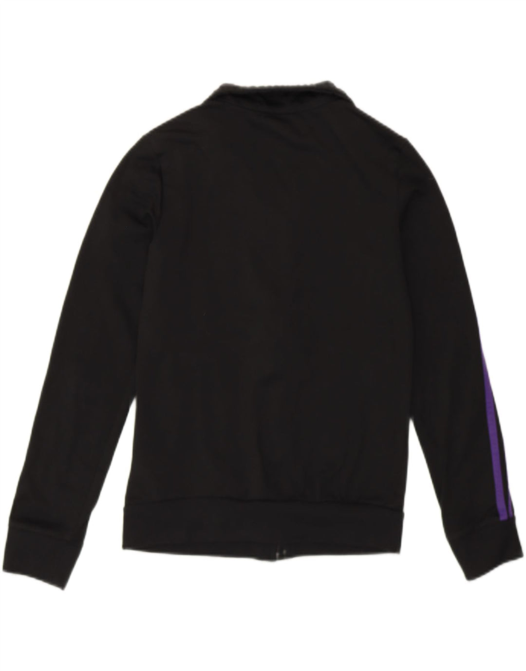ADIDAS Womens Crop Tracksuit Top Jacket UK 10 Small  Black Polyester