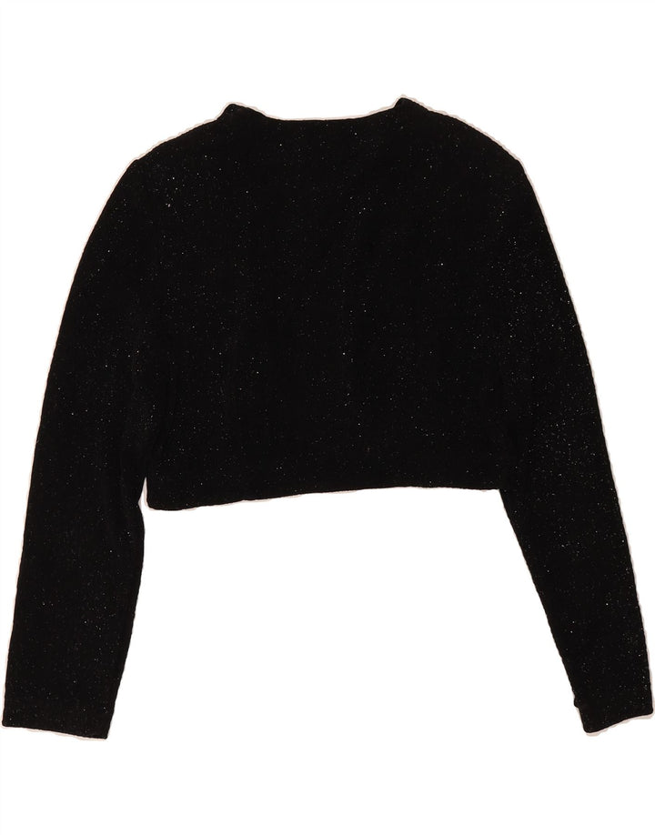 VINTAGE Womens Bolero Top UK 14 Medium Black Flecked Polyester Vintage Vintage and Second-Hand Vintage from Messina Hembry 