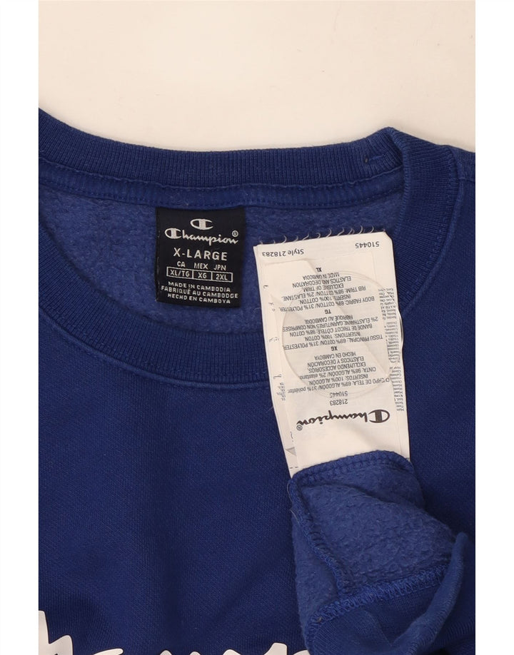 Felpa grafica da uomo Champion Jumper XL in cotone blu