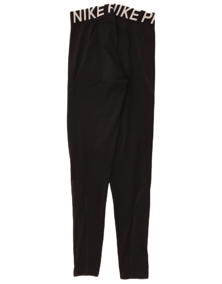 Leggings grafici NIKE Dri Fit da donna UK 12 medio nero poliestere