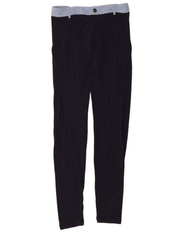 Diesel Womens Skinny Casual Trousers W26 L30 Navy Blue Colourblock Viscose