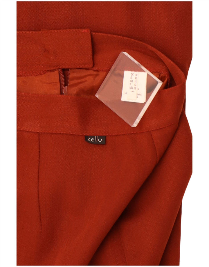 Gonna midi a vita alta da donna KELLO UK 14 Large W28 Poliestere arancione